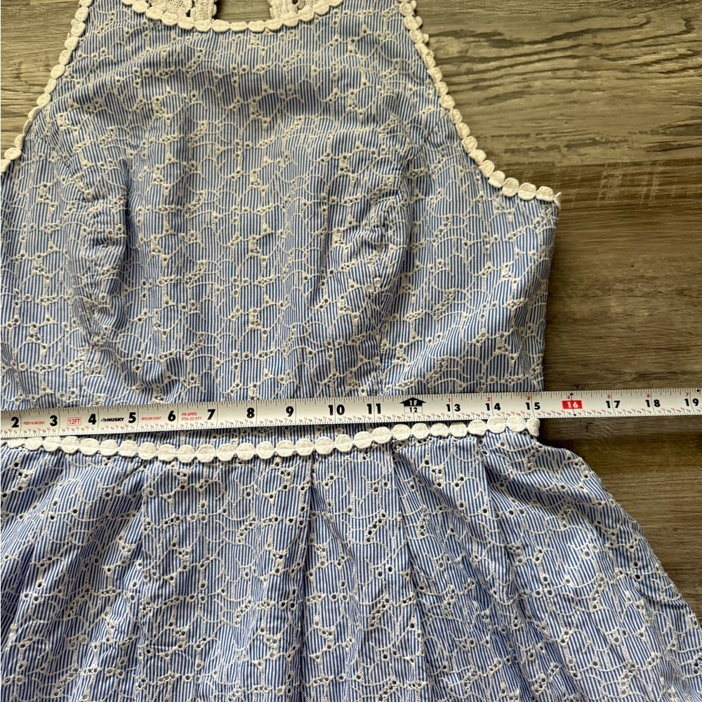 Lilly Pulitzer Light Blue Eyelet Halter Mini Dress - Picture 5 of 15